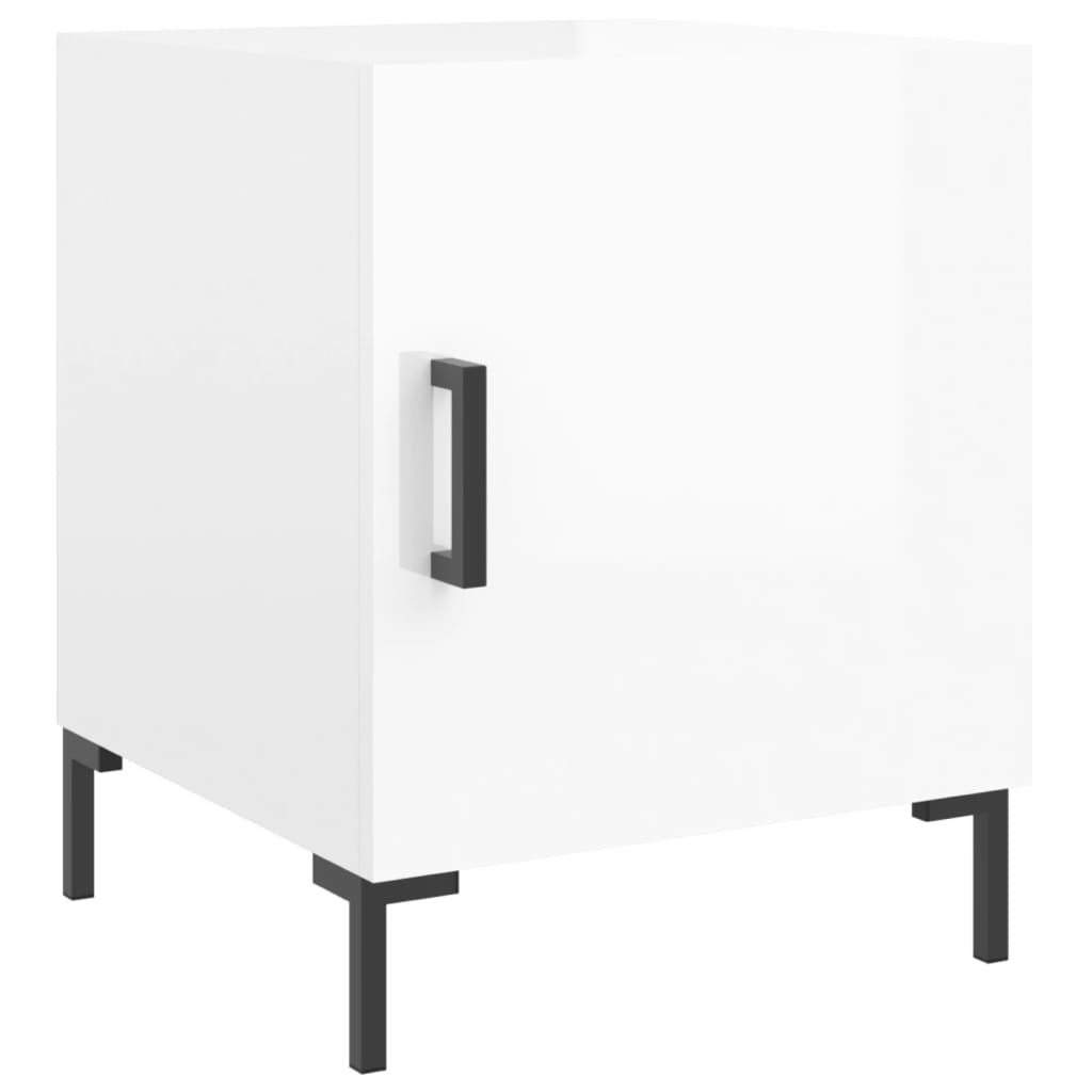 Tables de chevet 2 pcs blanc brillant 40x40x50 cm - XIOS