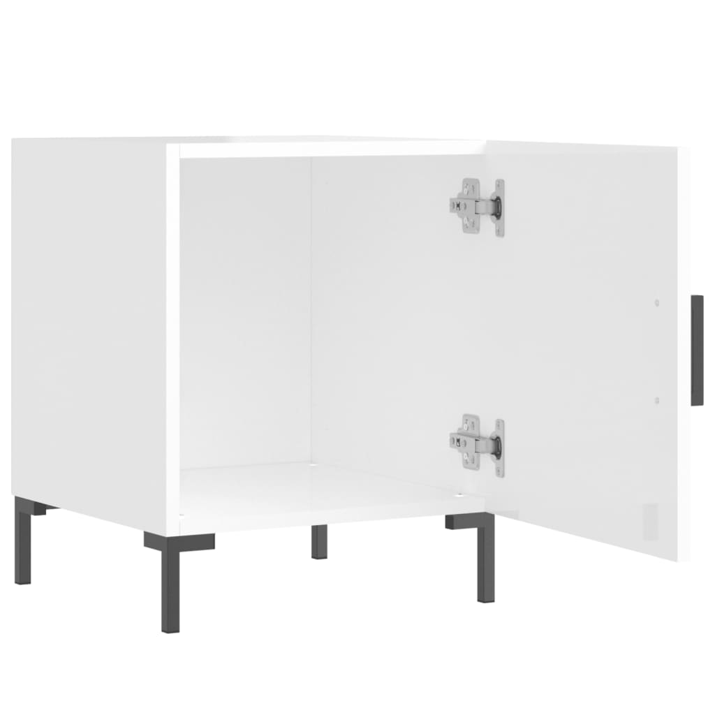 Tables de chevet 2 pcs blanc brillant 40x40x50 cm - XIOS
