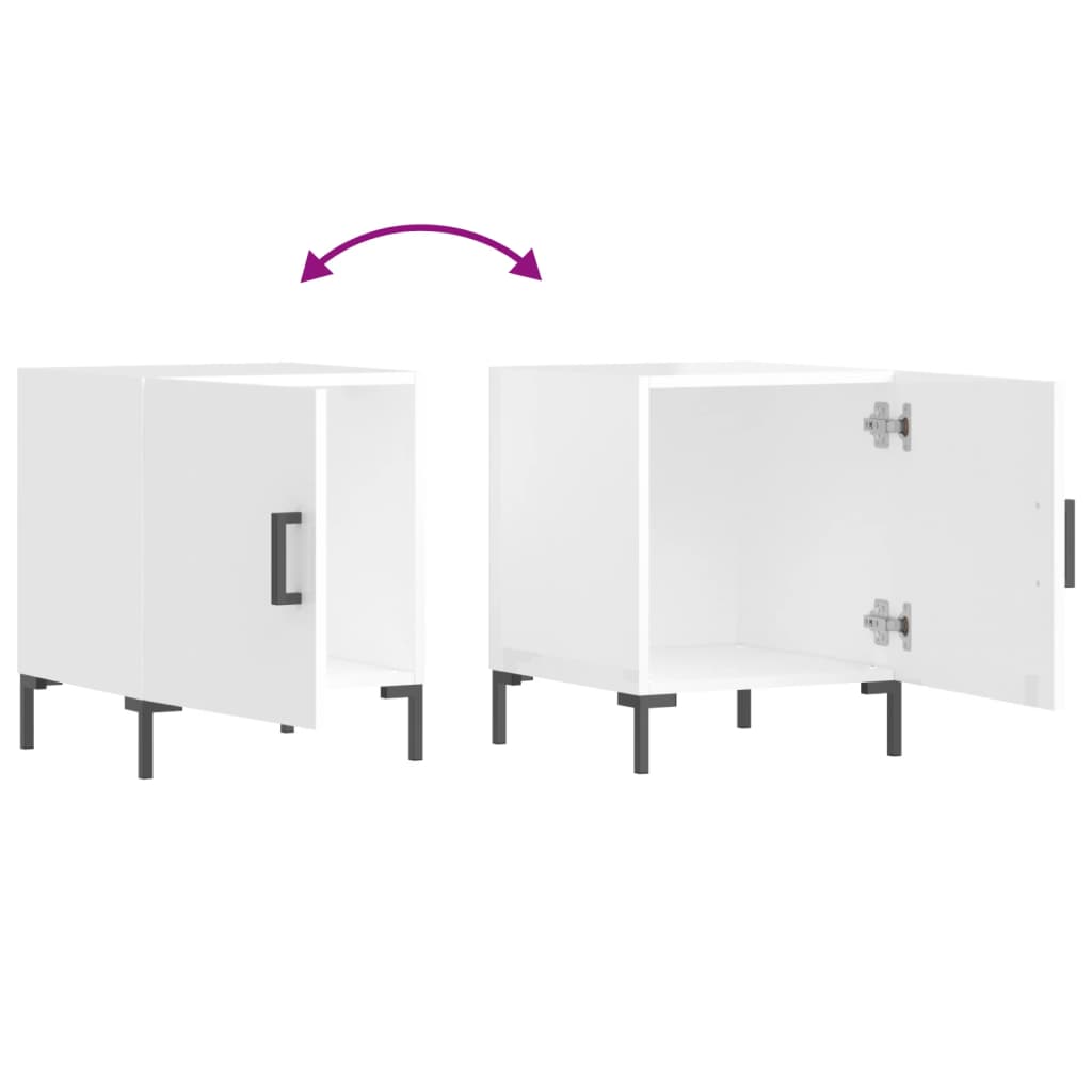 Tables de chevet 2 pcs blanc brillant 40x40x50 cm - XIOS