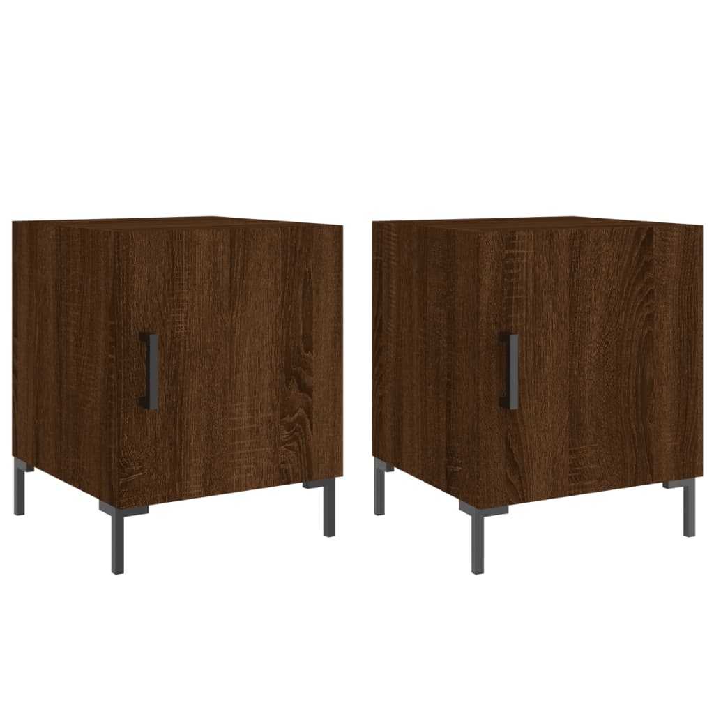 Tables de chevet 2pcs chêne marron 40x40x50cm bois d'ingénierie - XIOS