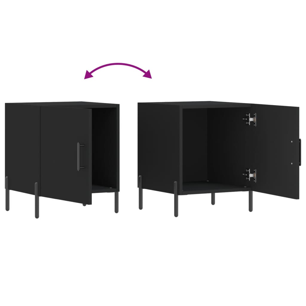 Tables de chevet 2 pcs noir 40x40x50 cm bois d’ingénierie - XIOS