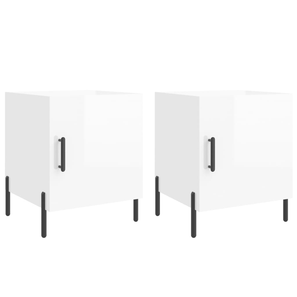 Tables de chevet 2 pcs blanc brillant 40x40x50 cm - XIOS