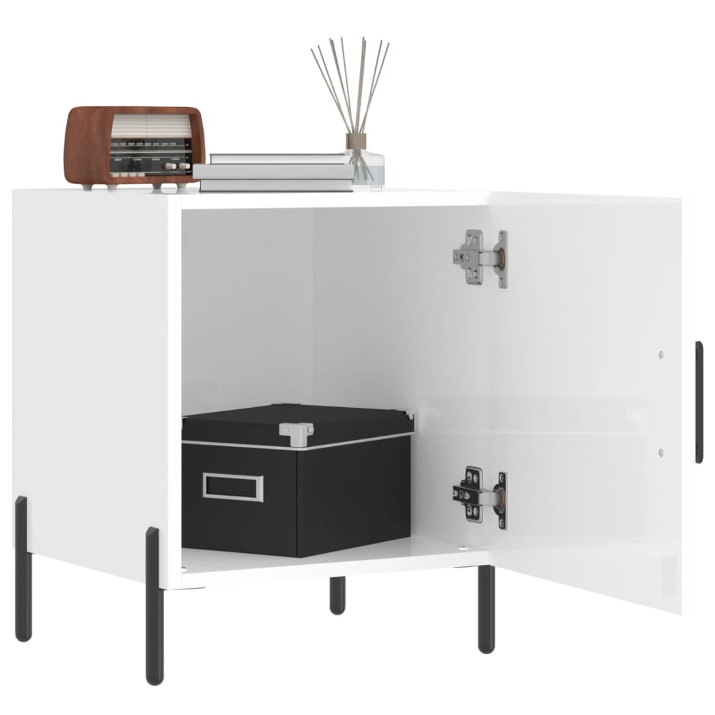 Tables de chevet 2 pcs blanc brillant 40x40x50 cm - XIOS