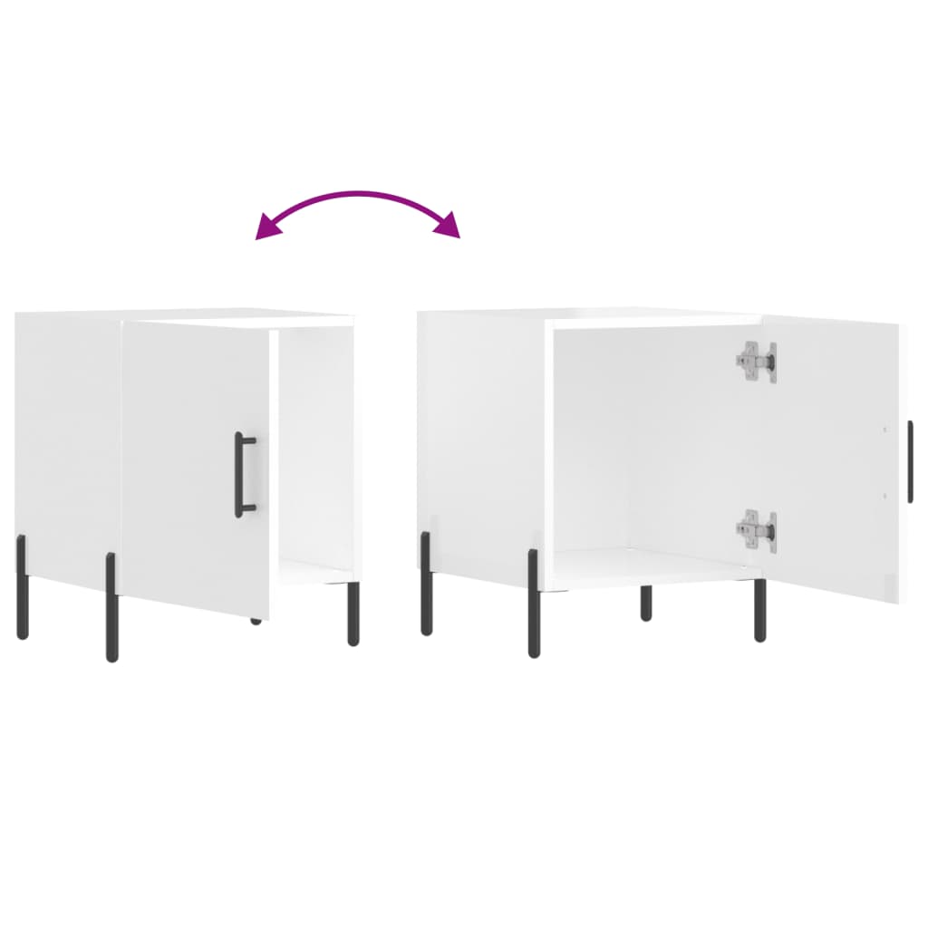 Tables de chevet 2 pcs blanc brillant 40x40x50 cm - XIOS