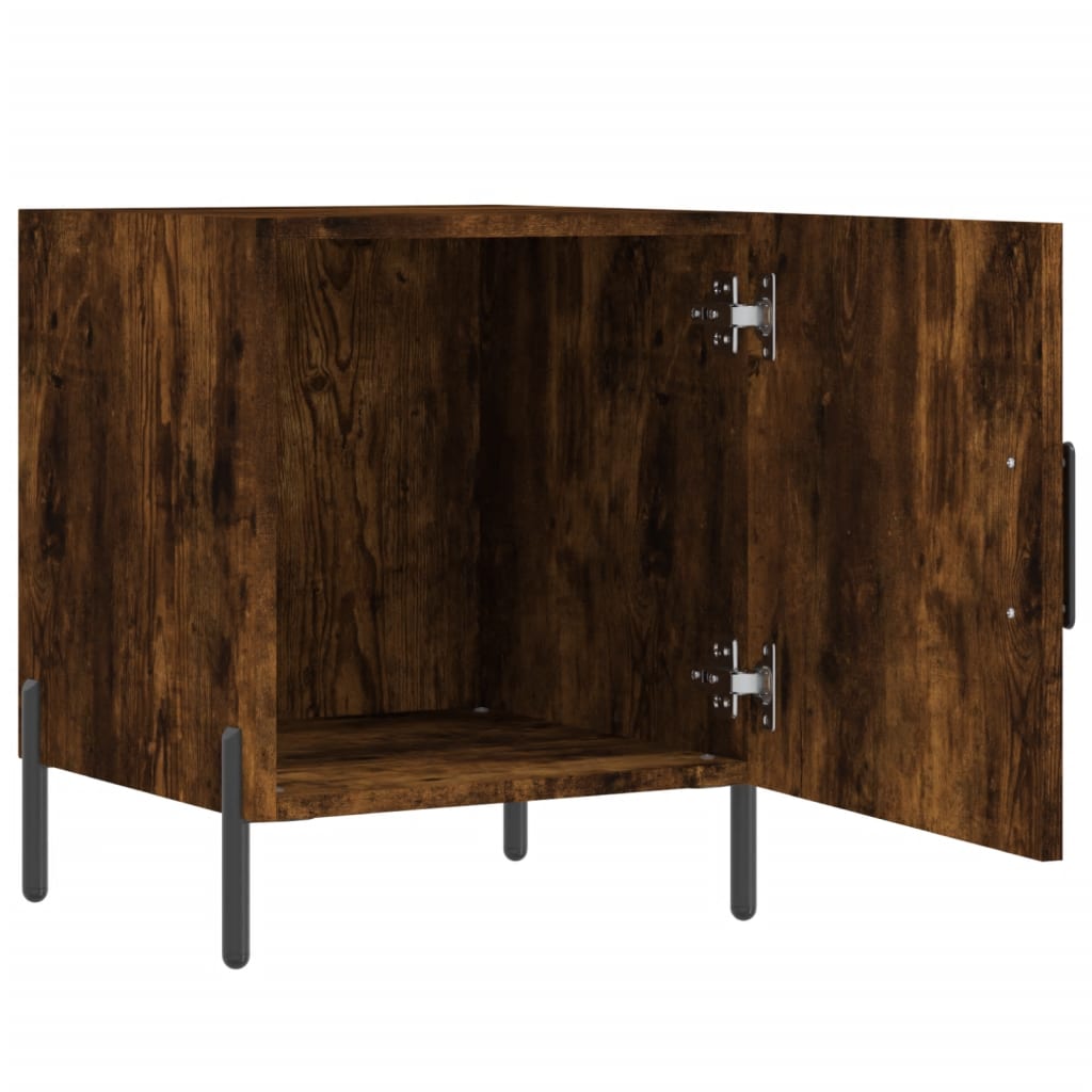 Tables de chevet 2 pcs chêne fumé 40x40x50 cm bois d'ingénierie - XIOS