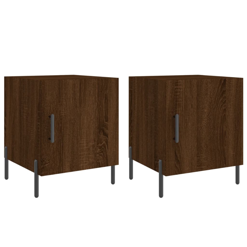Tables de chevet 2pcs chêne marron 40x40x50cm bois d'ingénierie - XIOS