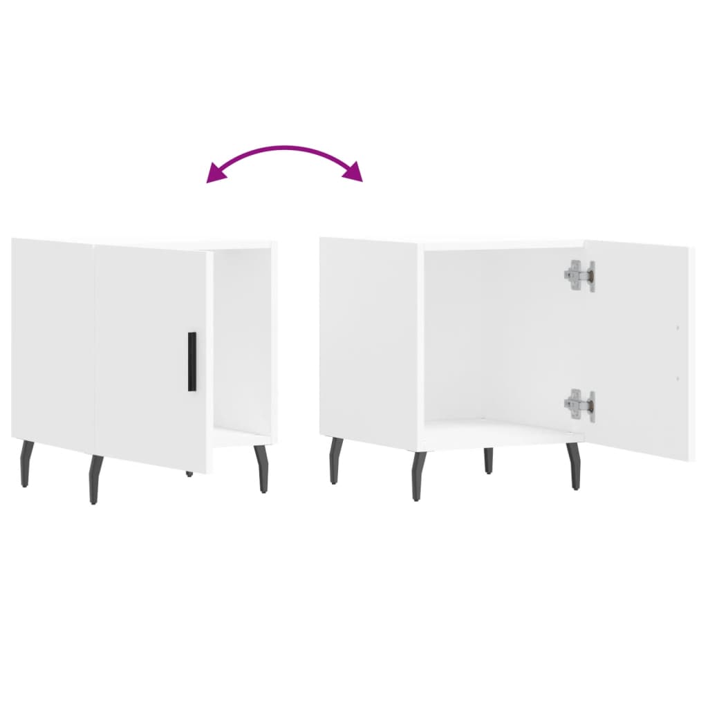 Table de chevet blanc 40x40x50 cm bois d’ingénierie - XIOS