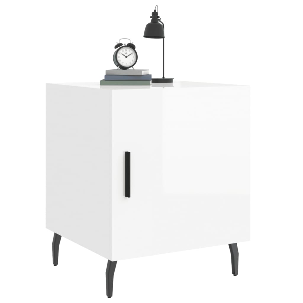Tables de chevet 2 pcs blanc brillant 40x40x50 cm - XIOS