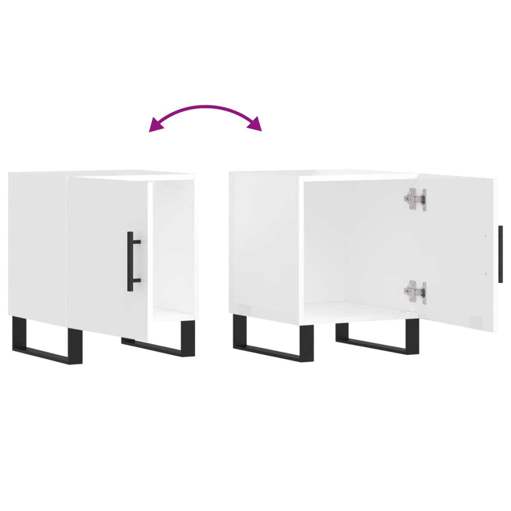Tables de chevet 2 pcs blanc brillant 40x40x50 cm - XIOS