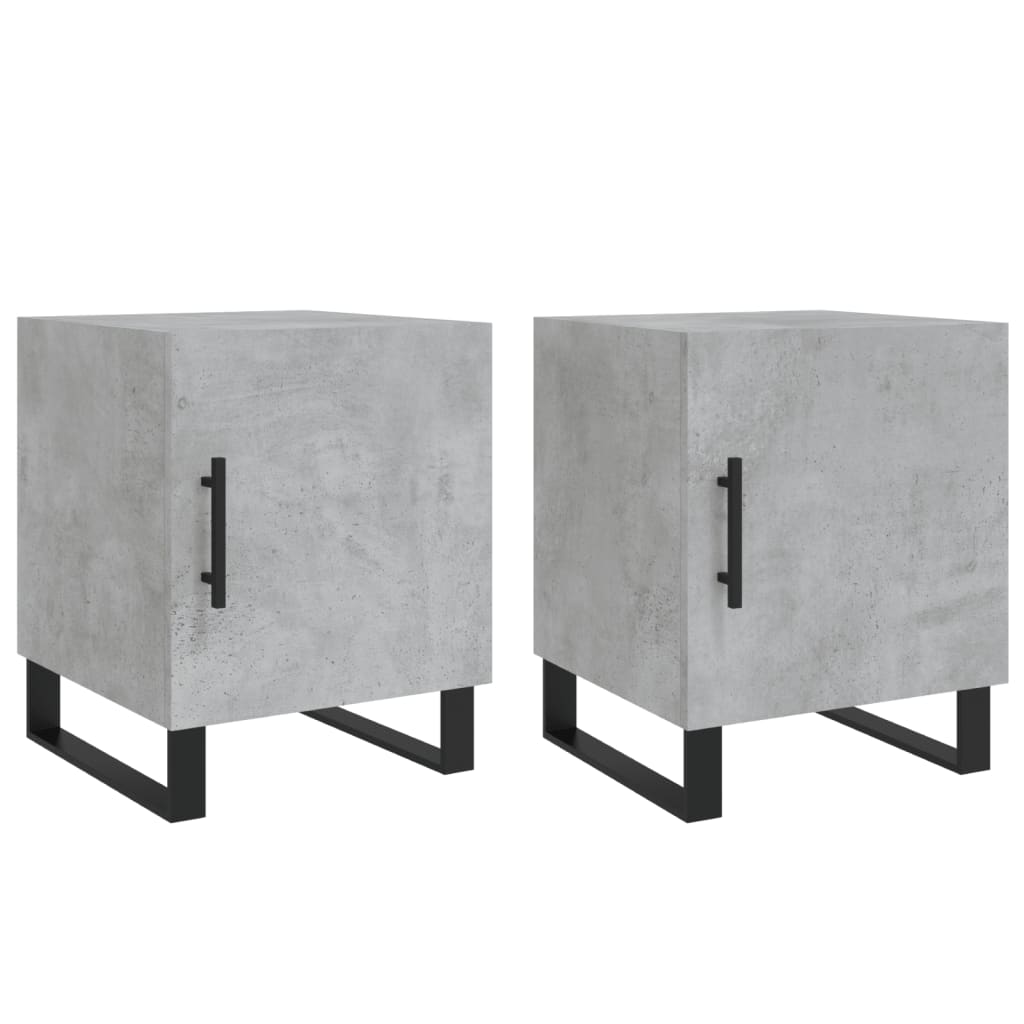 Tables de chevet 2 pcs gris béton 40x40x50 cm bois d’ingénierie - XIOS