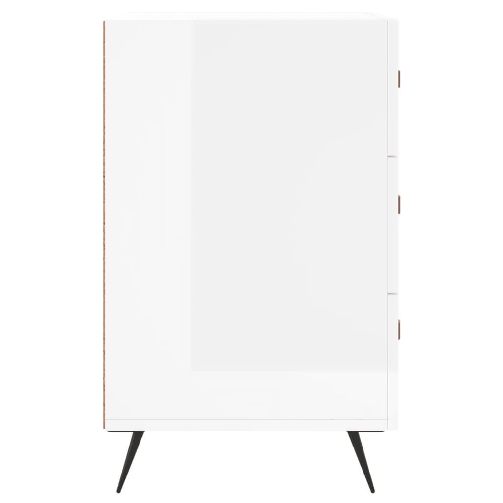 Table de chevet blanc brillant 40x40x66 cm bois d'ingénierie - XIOS