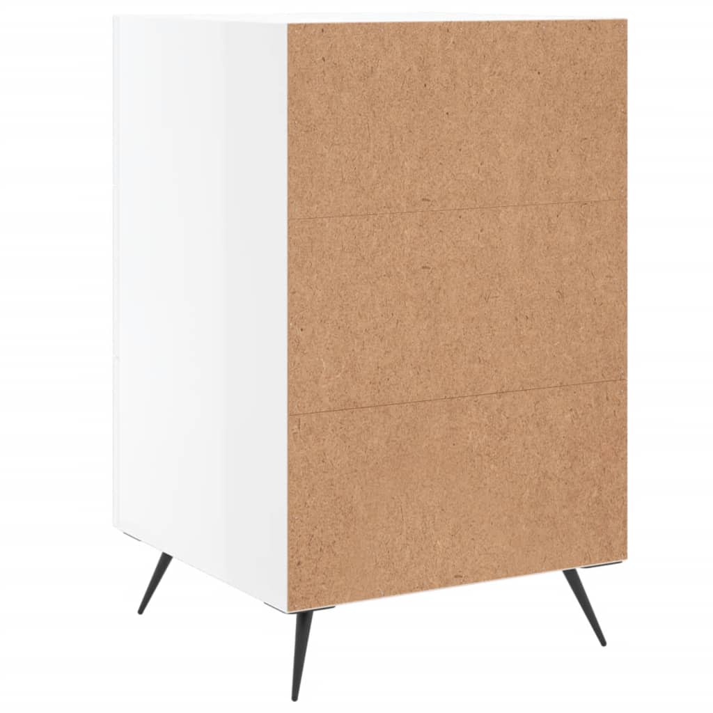 Table de chevet blanc brillant 40x40x66 cm bois d'ingénierie - XIOS