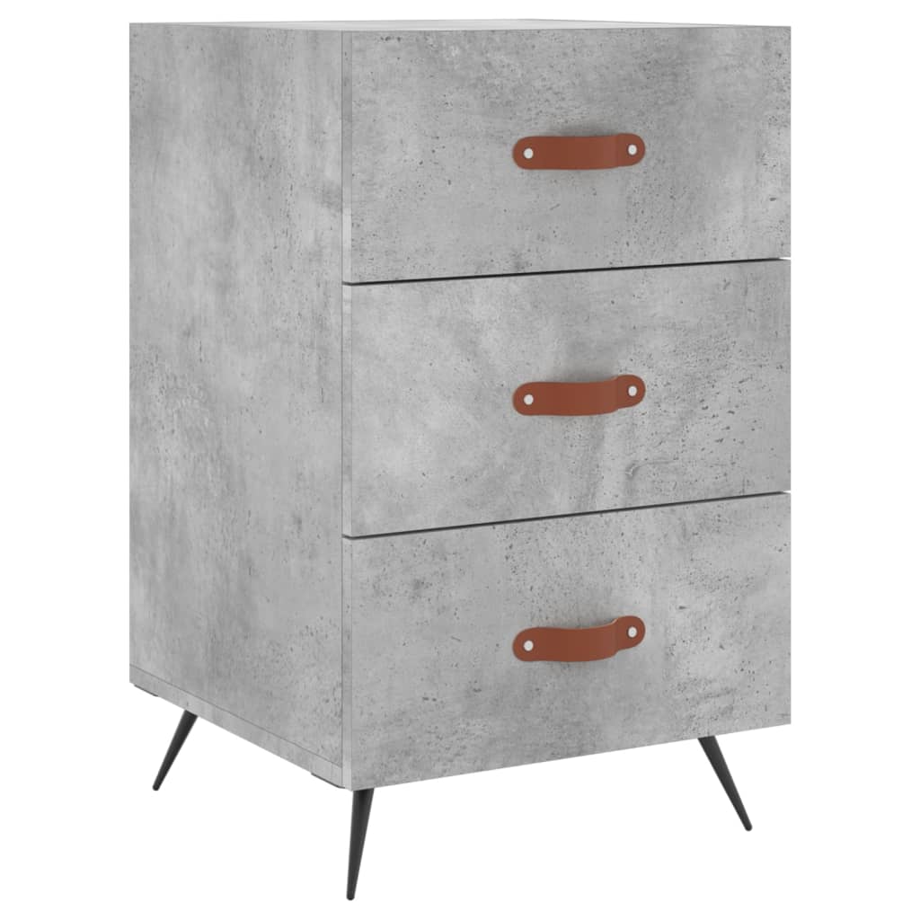 Table de chevet gris béton 40x40x66 cm bois d'ingénierie - XIOS