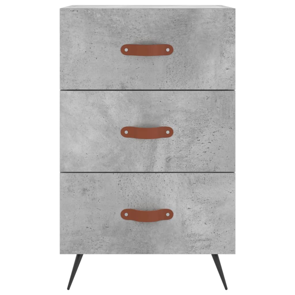 Table de chevet gris béton 40x40x66 cm bois d'ingénierie - XIOS