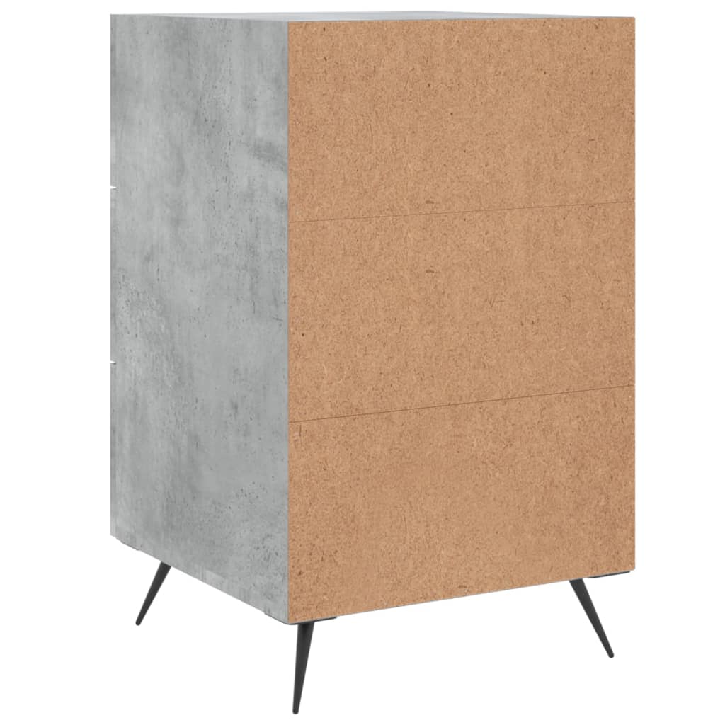 Table de chevet gris béton 40x40x66 cm bois d'ingénierie - XIOS