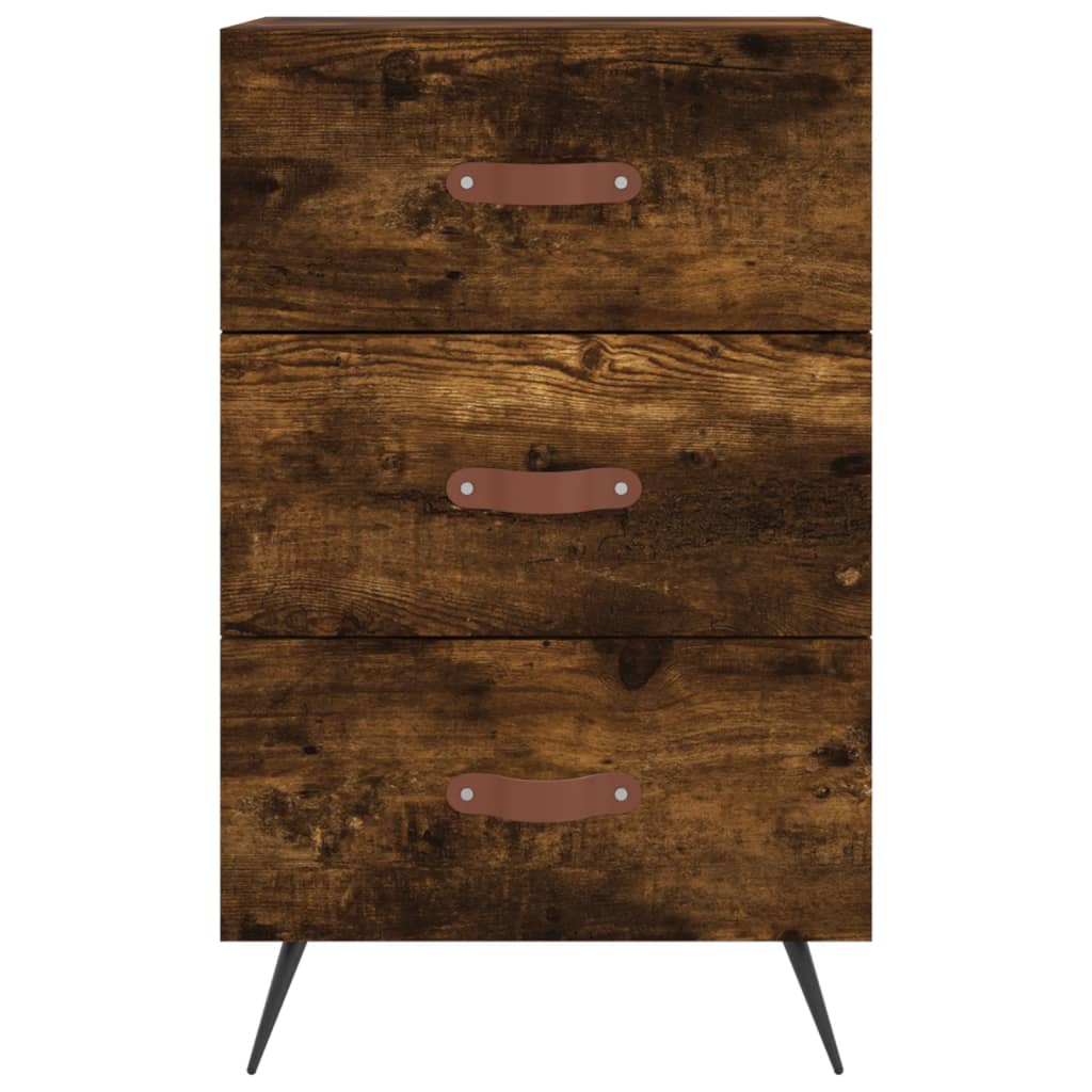 Table de chevet chêne fumé 40x40x66 cm bois d'ingénierie - XIOS