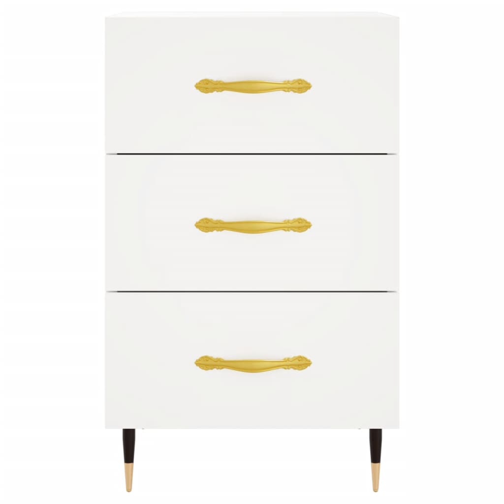 Table de chevet blanc 40x40x66 cm bois d'ingénierie - XIOS