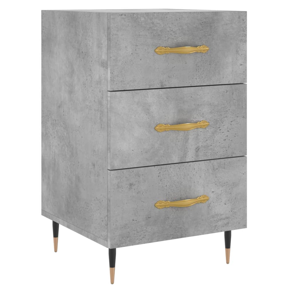 Table de chevet gris béton 40x40x66 cm bois d'ingénierie - XIOS