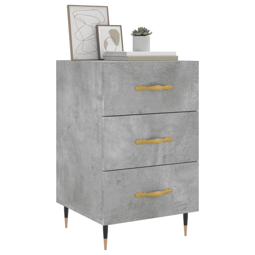 Table de chevet gris béton 40x40x66 cm bois d'ingénierie - XIOS