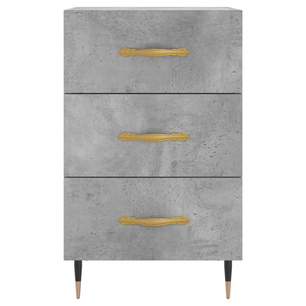 Table de chevet gris béton 40x40x66 cm bois d'ingénierie - XIOS