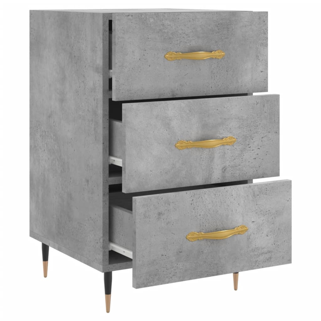 Table de chevet gris béton 40x40x66 cm bois d'ingénierie - XIOS