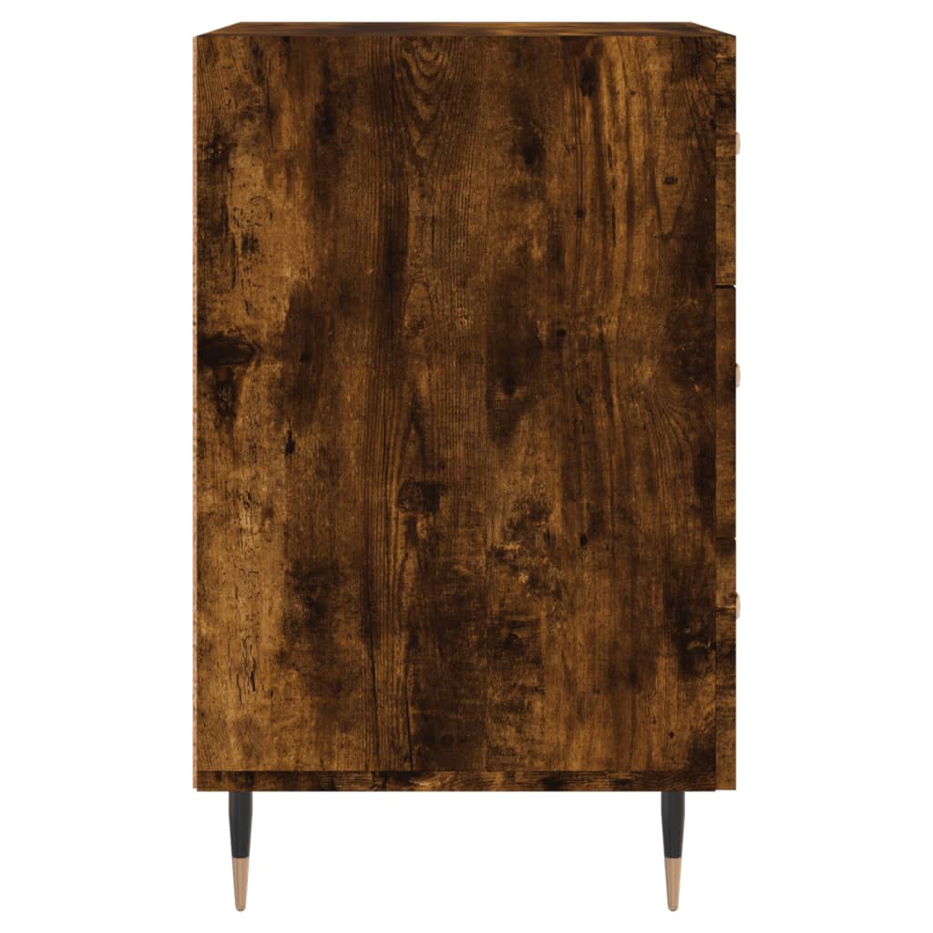 Table de chevet chêne fumé 40x40x66 cm bois d'ingénierie - XIOS