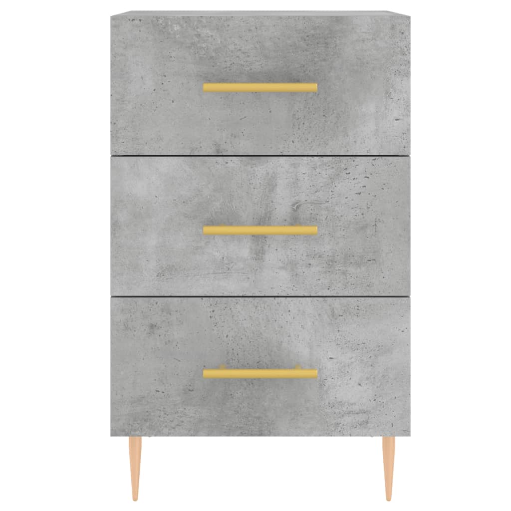 Table de chevet gris béton 40x40x66 cm bois d'ingénierie