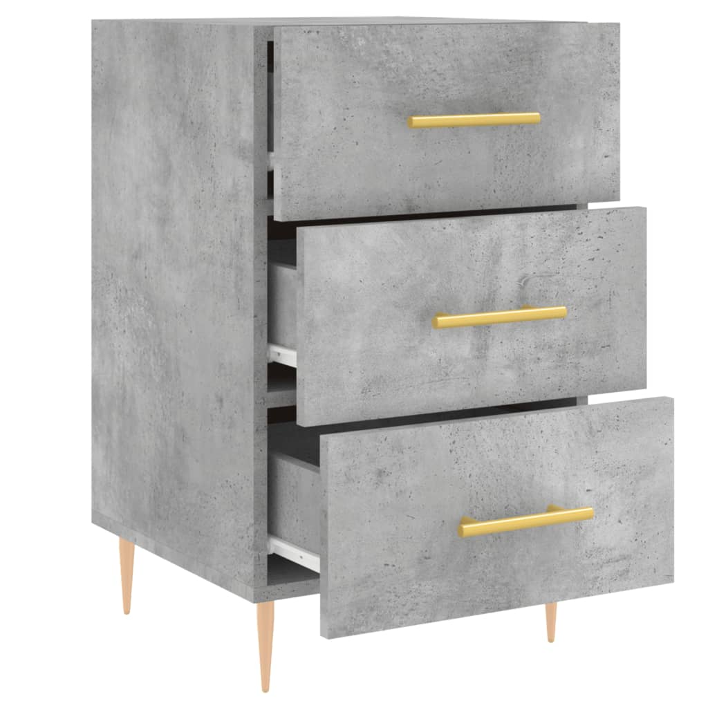 Table de chevet gris béton 40x40x66 cm bois d'ingénierie
