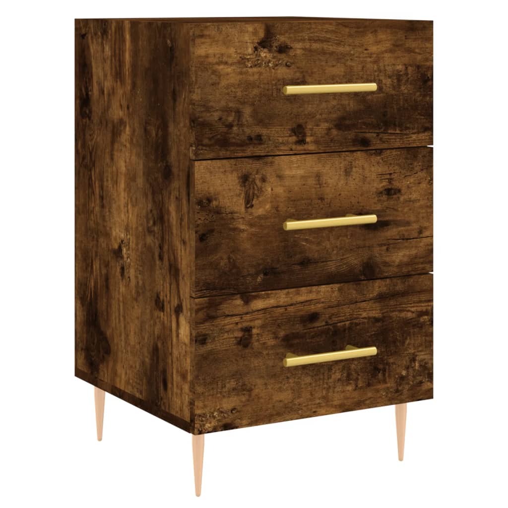 Table de chevet chêne fumé 40x40x66 cm bois d'ingénierie - XIOS