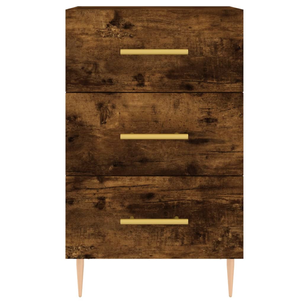 Table de chevet chêne fumé 40x40x66 cm bois d'ingénierie - XIOS