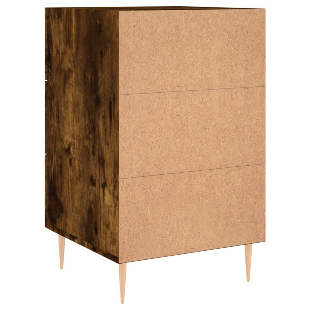 Table de chevet chêne fumé 40x40x66 cm bois d'ingénierie - XIOS