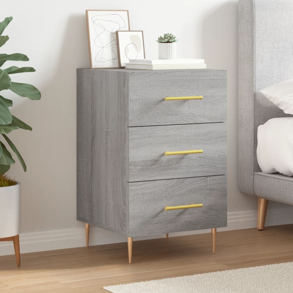 Table de chevet sonoma gris 40x40x66 cm bois d'ingénierie - XIOS
