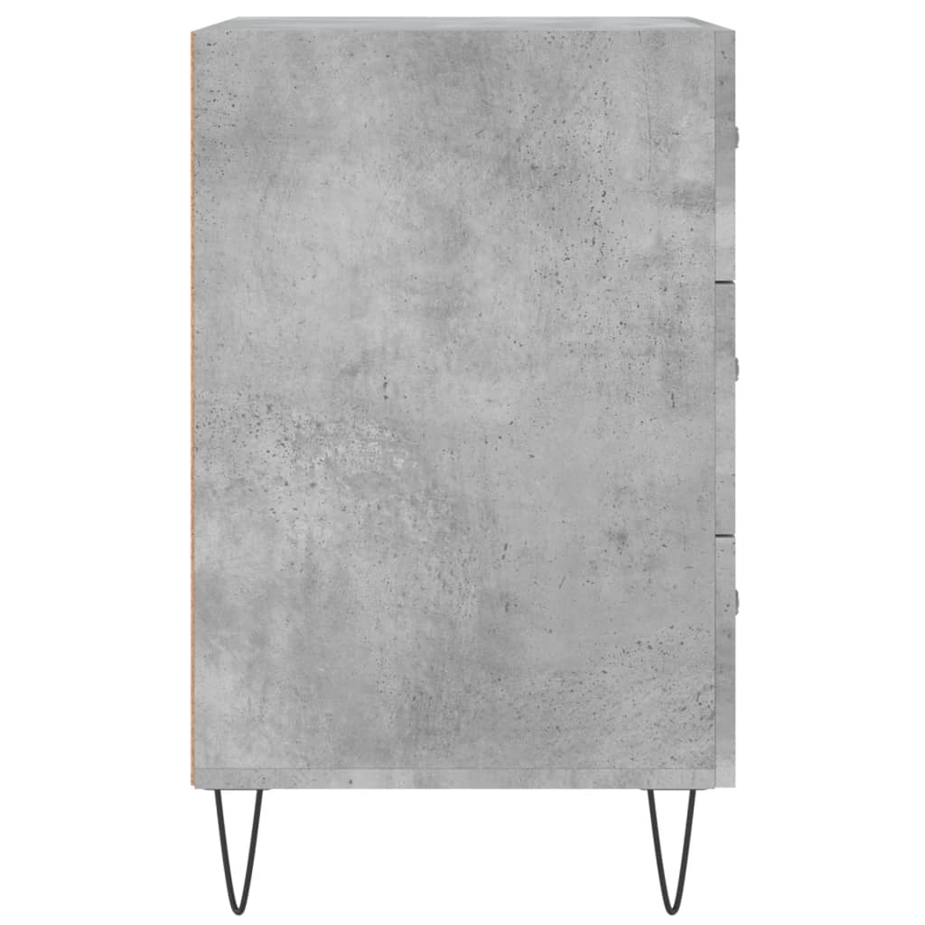 Table de chevet gris béton 40x40x66 cm bois d'ingénierie - XIOS