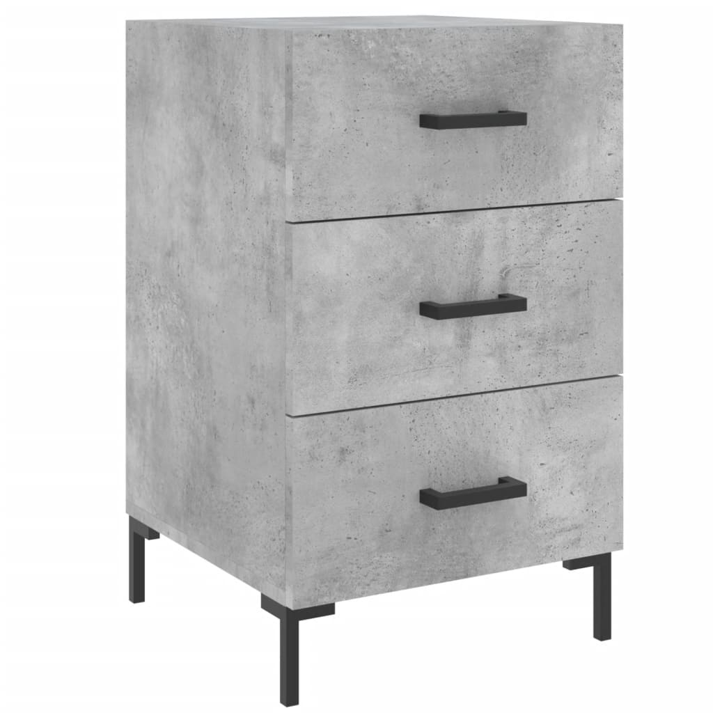 Table de chevet gris béton 40x40x66 cm bois d'ingénierie - XIOS