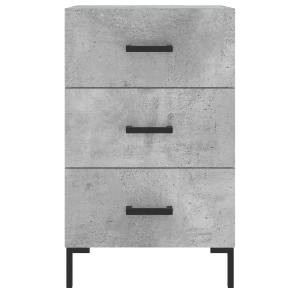 Table de chevet gris béton 40x40x66 cm bois d'ingénierie - XIOS