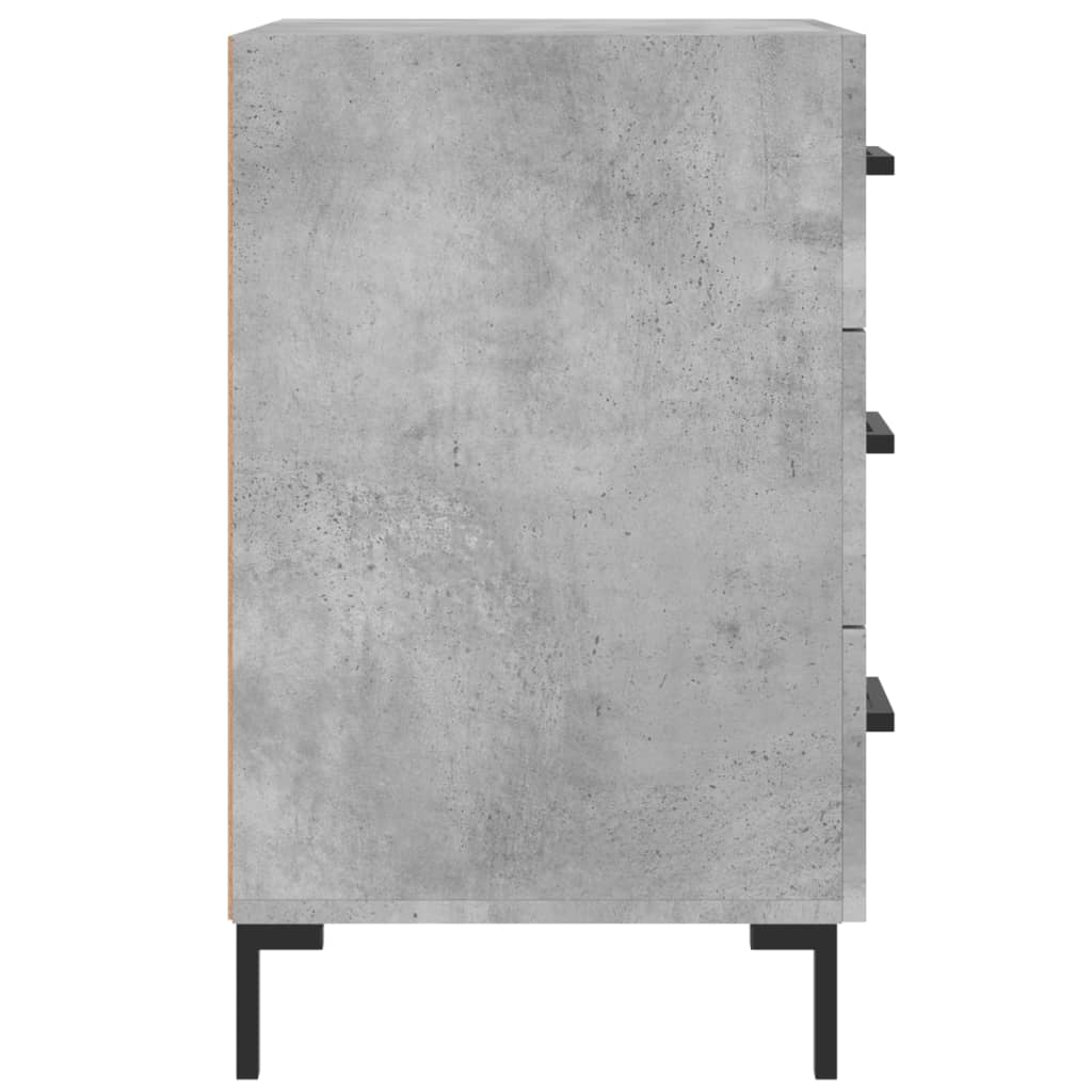Table de chevet gris béton 40x40x66 cm bois d'ingénierie - XIOS