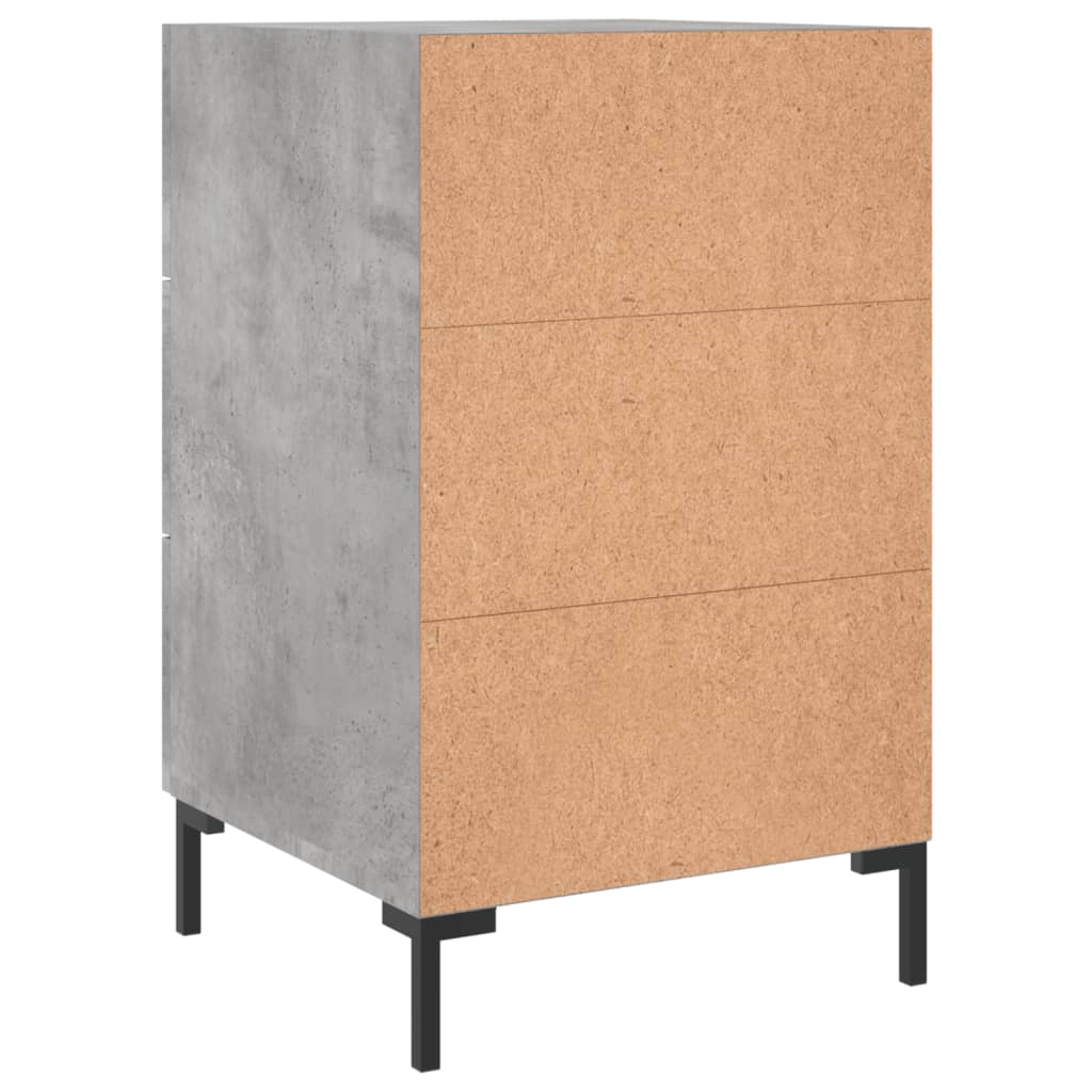 Table de chevet gris béton 40x40x66 cm bois d'ingénierie - XIOS
