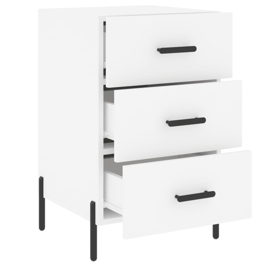 Table de chevet blanc 40x40x66 cm bois d'ingénierie - XIOS