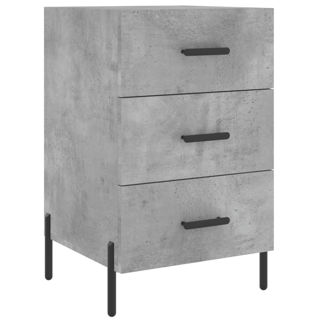 Table de chevet gris béton 40x40x66 cm bois d'ingénierie - XIOS