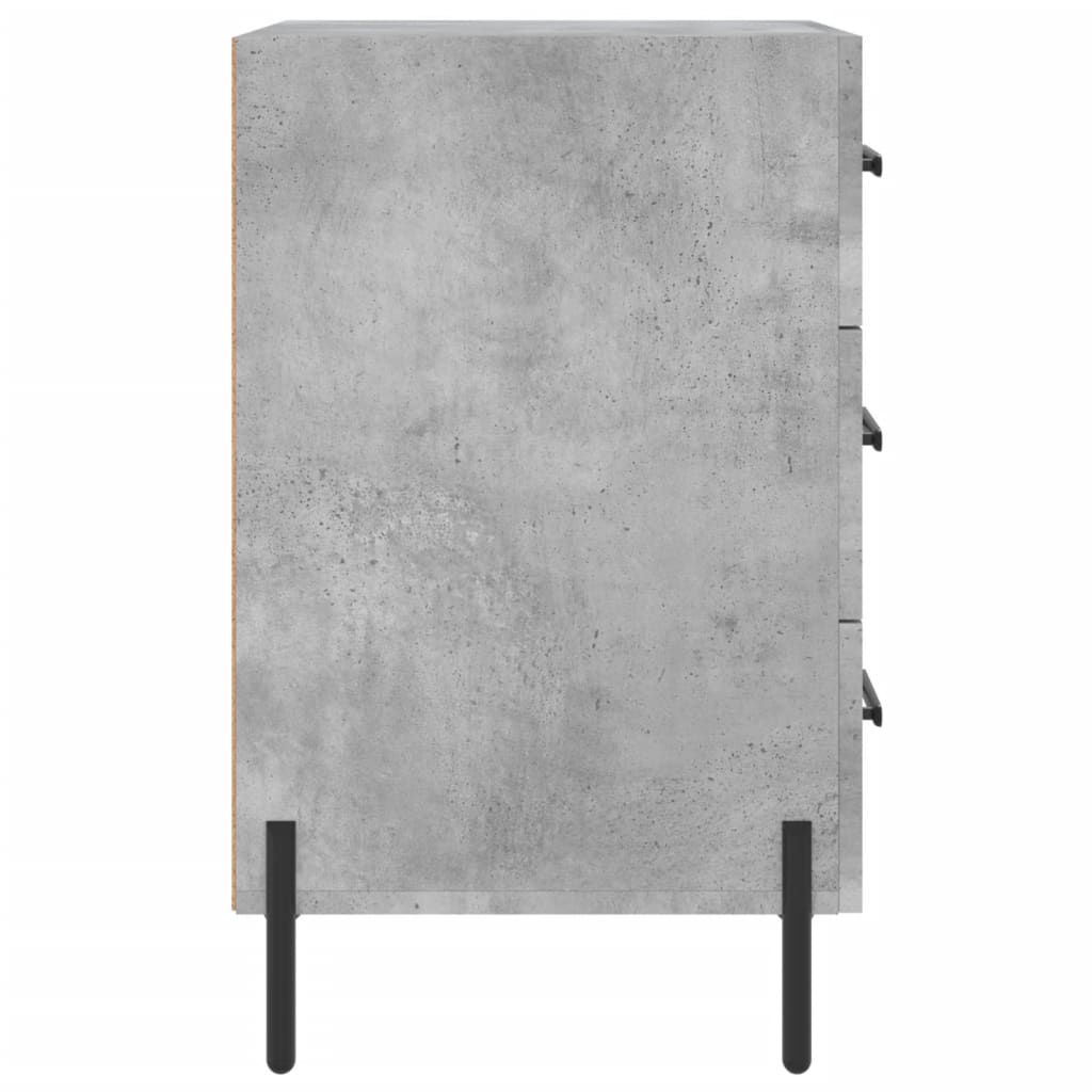 Table de chevet gris béton 40x40x66 cm bois d'ingénierie - XIOS
