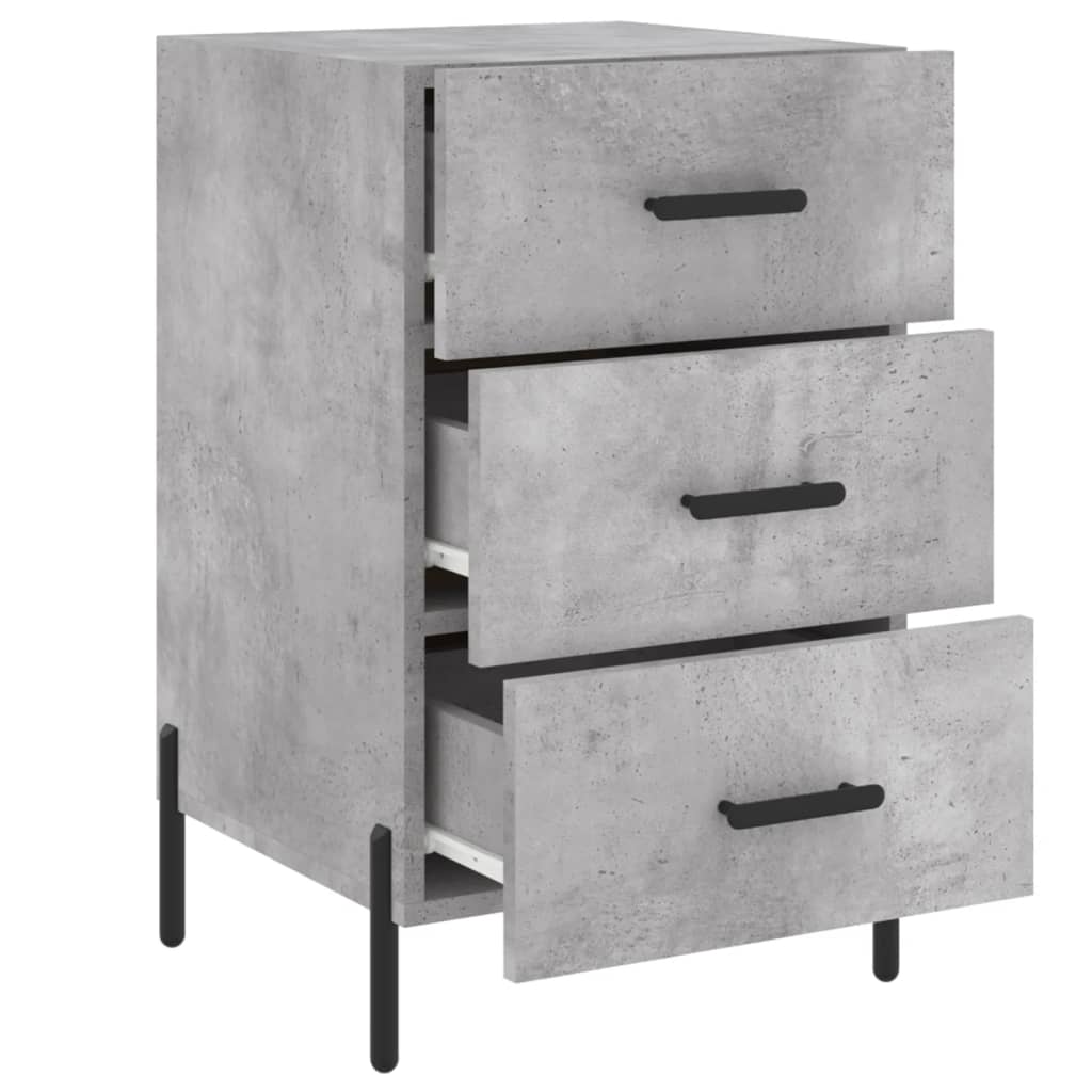 Table de chevet gris béton 40x40x66 cm bois d'ingénierie - XIOS
