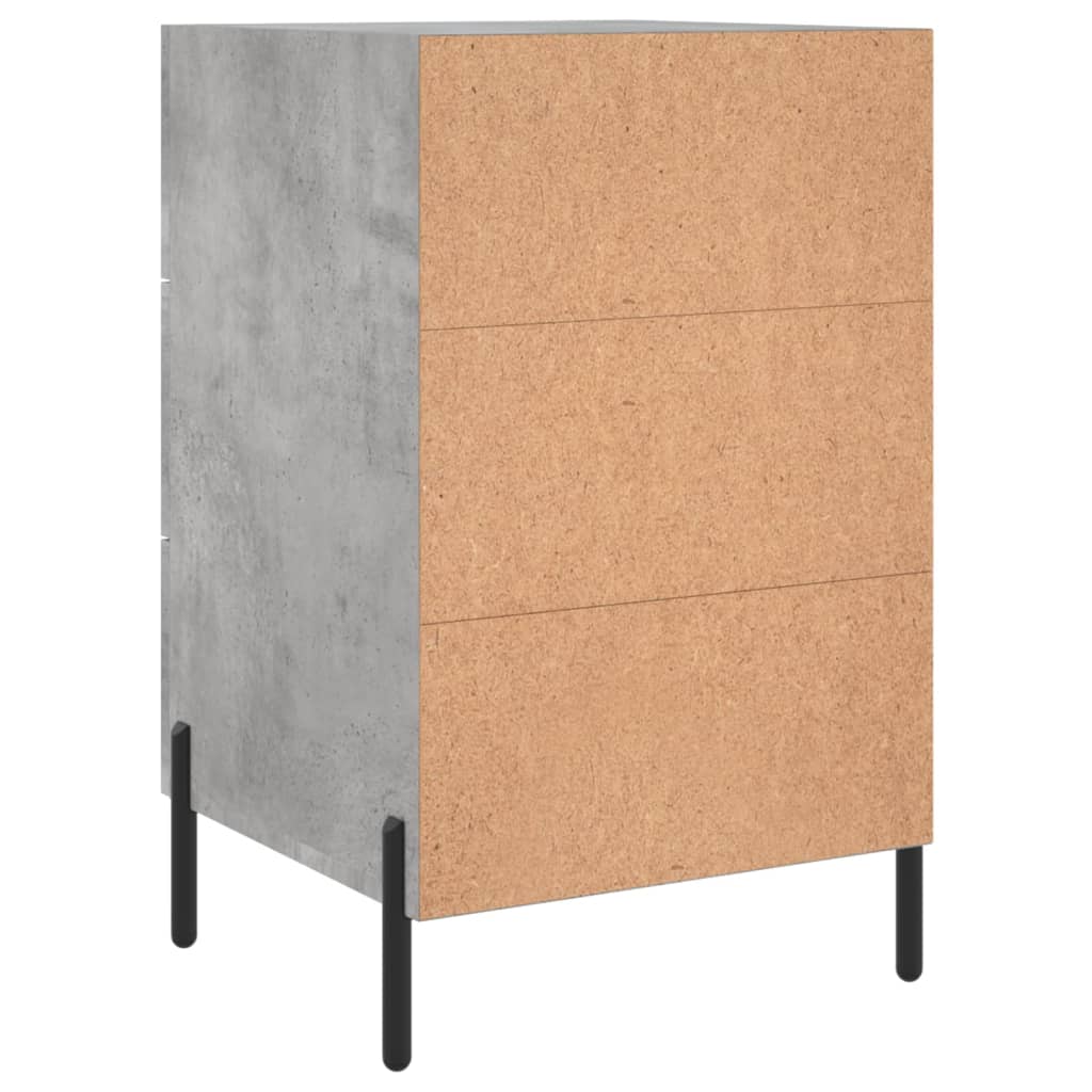 Table de chevet gris béton 40x40x66 cm bois d'ingénierie - XIOS