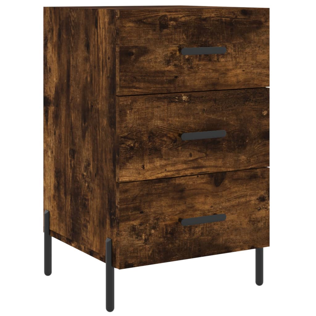 Table de chevet chêne fumé 40x40x66 cm bois d'ingénierie - XIOS