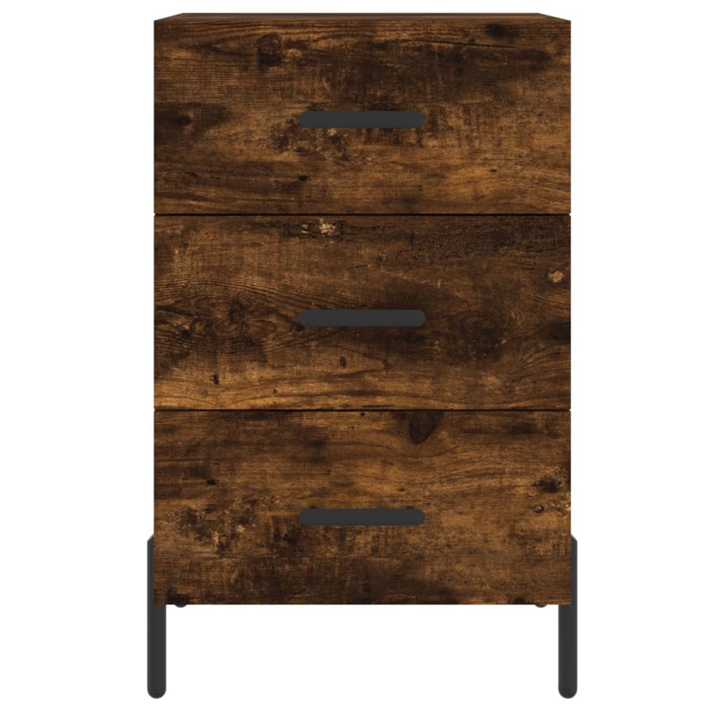 Table de chevet chêne fumé 40x40x66 cm bois d'ingénierie - XIOS