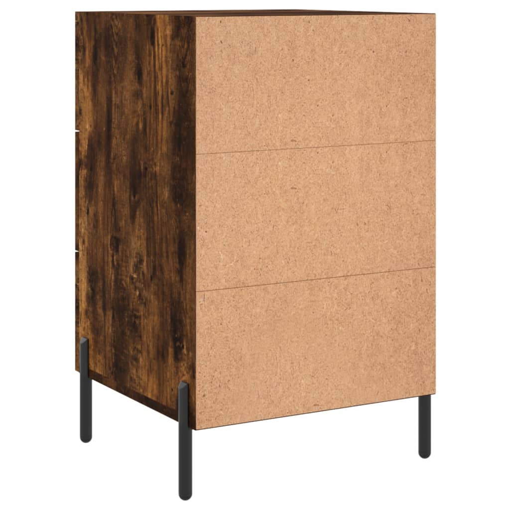 Table de chevet chêne fumé 40x40x66 cm bois d'ingénierie - XIOS