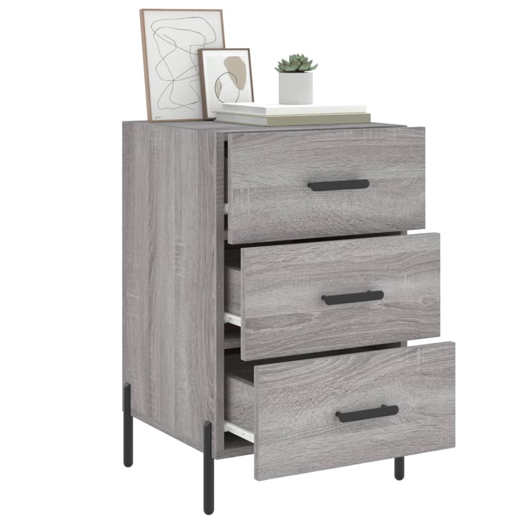 Table de chevet sonoma gris 40x40x66 cm bois d'ingénierie - XIOS