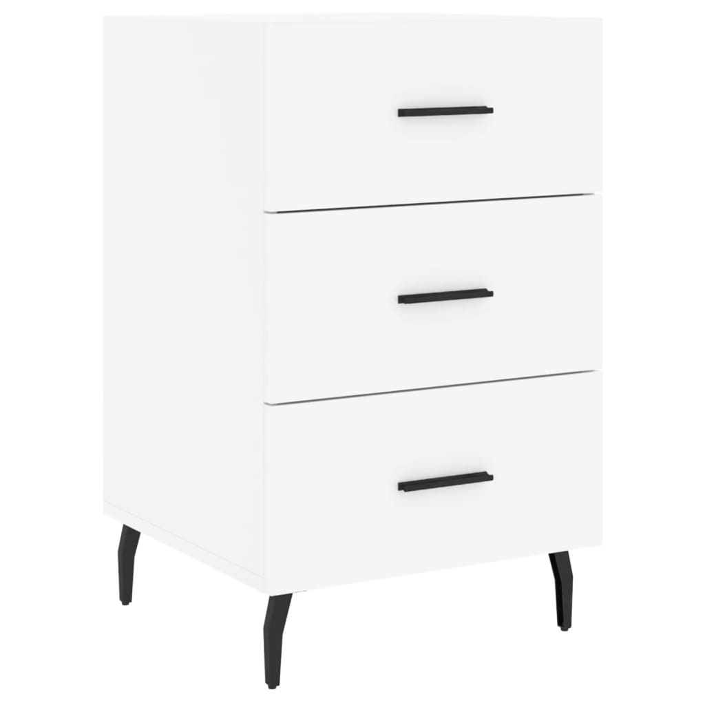 Table de chevet blanc 40x40x66 cm bois d'ingénierie - XIOS