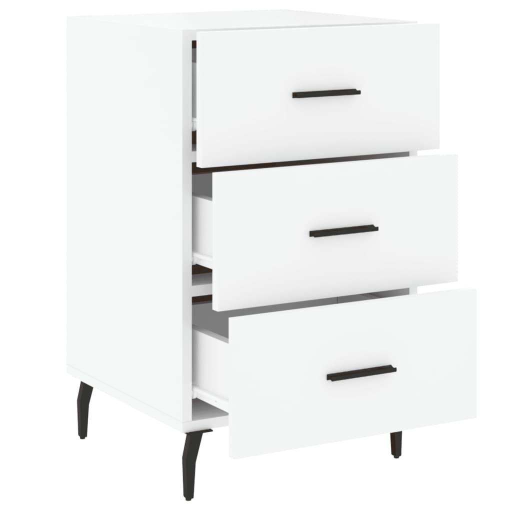 Table de chevet blanc 40x40x66 cm bois d'ingénierie - XIOS