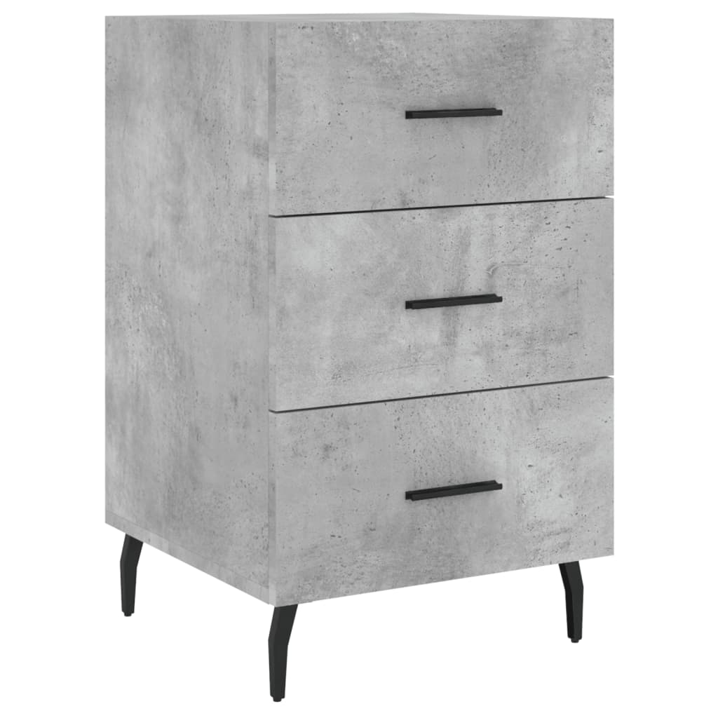 Table de chevet gris béton 40x40x66 cm bois d'ingénierie - XIOS