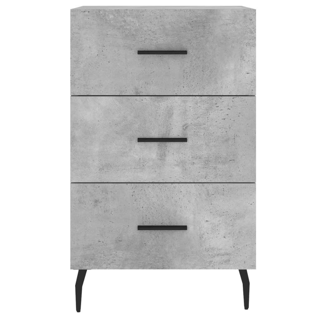 Table de chevet gris béton 40x40x66 cm bois d'ingénierie - XIOS